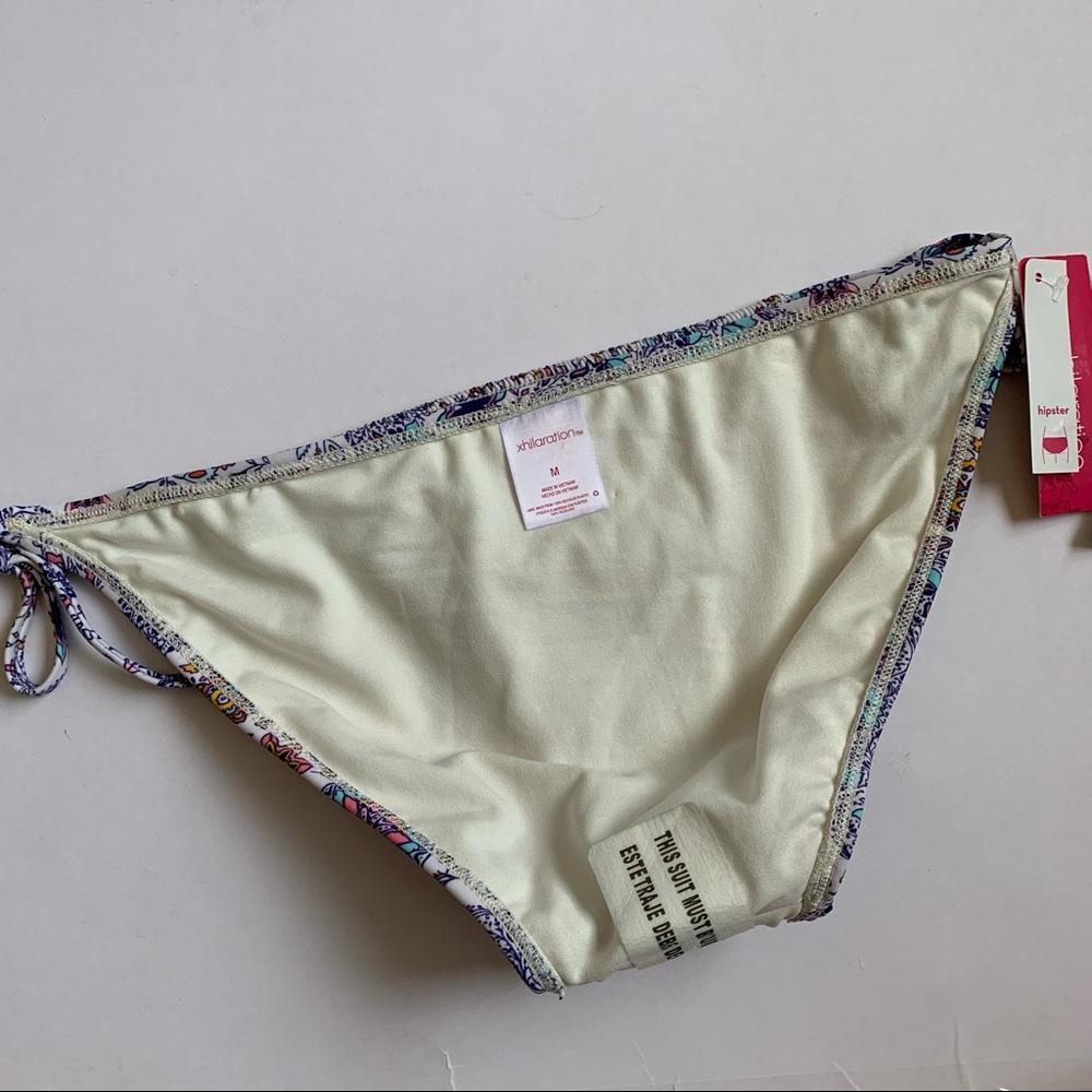 Xhilaration Size Medium Boho Smocked Paisley String Bikini Bottom NWT - Picture 13 of 14